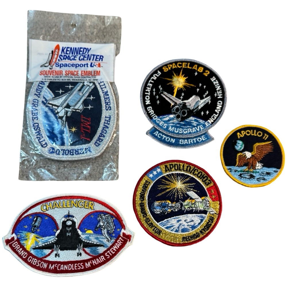 Vintage NASA Space Shuttle & Apollo Mission Patch Lot Challenger Spacelab STS‎